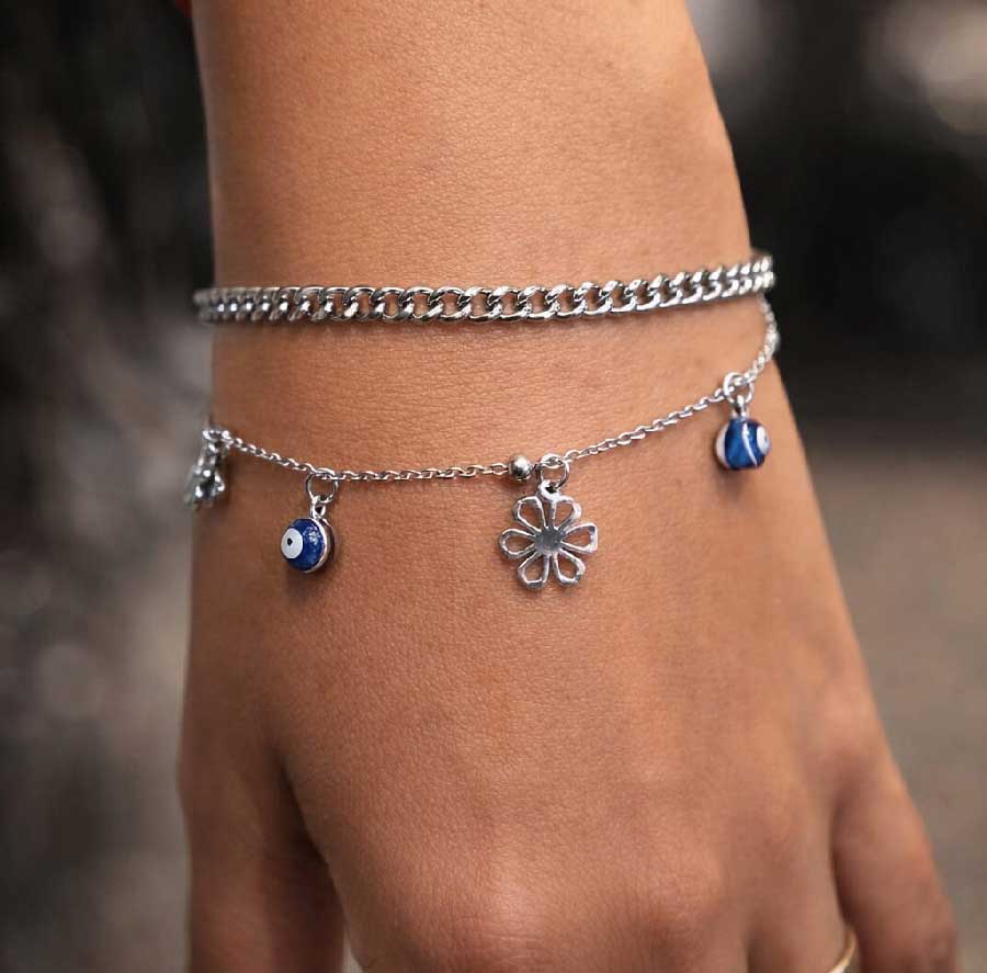 Pulsera Doble Cadena c/dijes