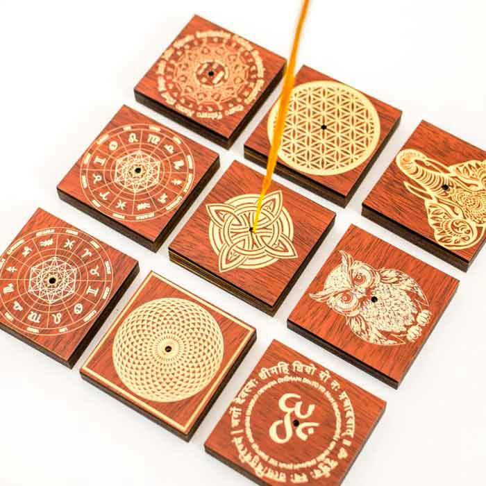 Porta Sahumerios cuadrado MDF